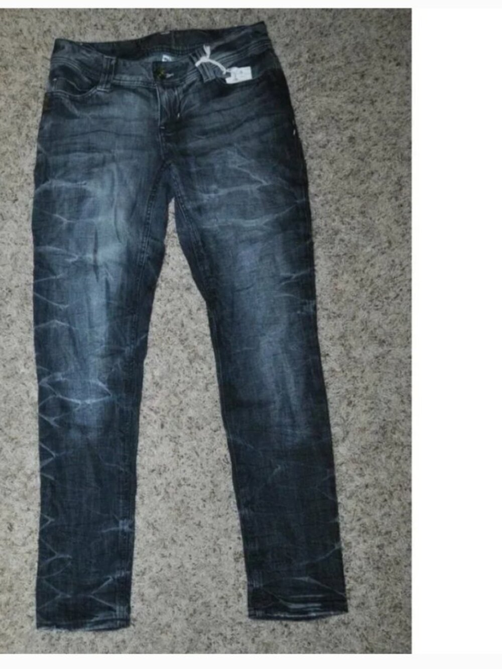 Hang Ten Skinny Jeans Jr 1 Blue Stockholm Faded Denim Studded Stretch Teen Girls